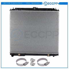 Radiator 2807 with Universal Oil Hose Clamps Kit for 2005-2018 Nissan Frontier 6B93BC-57