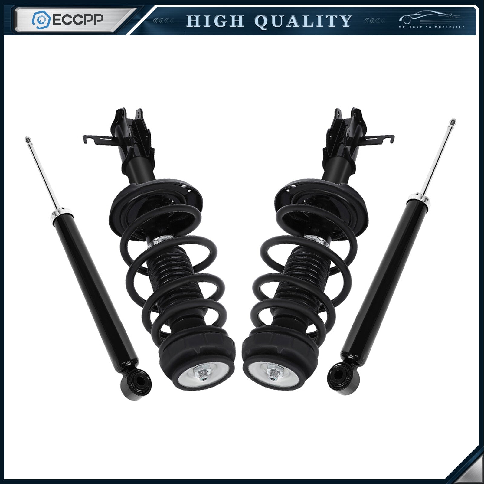 For 2012-2015 Chevrolet Volt (4) Front Struts w/ Spring Mount & Rear Shocks Kits 6B93BC-57
