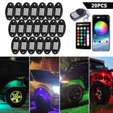 FOR JEEP WRANGLER UNLIMITED RUBICON JL JKU 20-PCS RGB LED ROCK LIGHTS NEON GLOW 6B93BC-57