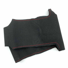 Black Suede Leather Steering Wheel Red Stitch Wrap Cover For Chevy Malibu 11-14