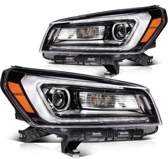 ECCPP LED Headlights Assembly For GMC Acadia 3.6L 2013-2017 Pair Kit Black Amber 6B93BC-57