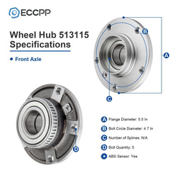 ECCPP 1 Pcs Wheel Hub Bearing Front For BMW 318i 320i 325i 328i 740i Z3 Z4 M3 ECCPP