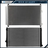 Aluminum Radiator & AC Condenser Cooling Kit For 2006-2011 2012 Toyota RAV4 6B93BC-57