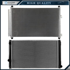 Aluminum Radiator & AC Condenser Cooling Kit For 2006-2011 2012 Toyota RAV4 6B93BC-57