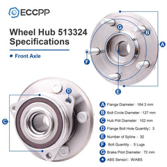2Pcs Front Wheel Hub Bearings For 2011-2022 Dodge Durango Jeep Grand Cherokee WK KOEEP
