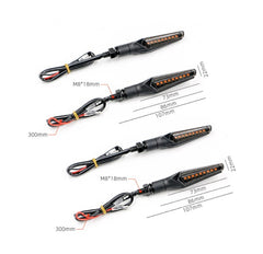 4PCS Smoke Motorcycle LED Turn Signal Light Flowing Water Sequential Indicator