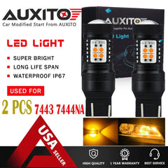 AUXITO Rear Turn Signal Light Amber Yellow Blinker Lamps LED Bulbs For Nissan A AUXITO