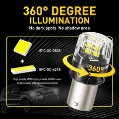 AUXITO 1157 LED Tail Brake Stop Reverse Parking Turn Signal DRL Light Bulb White AUXITO