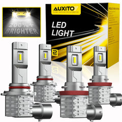 AUXITO Combo White 6500K LED Headlight Kit 9005 H11 Bulbs High + Low Beam US EOA AUXITO