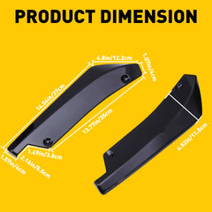 For Ford Mustang 2000-2021 Rear Spats Side Splitter Bumper Lip Diffuser Canard 6B93BC-57