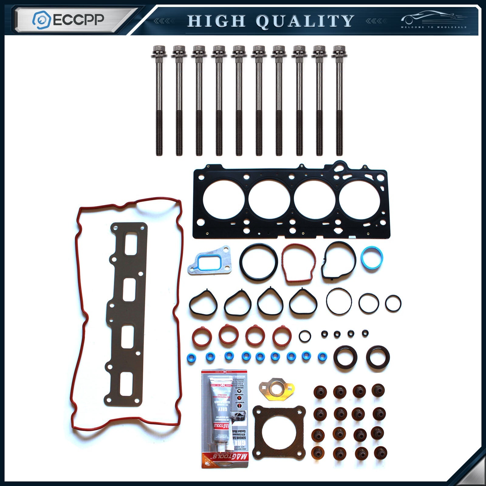 ECCPP Head Gasket Bolts Set For 04-08 Chrysler PT Cruiser Dodge 2.4L VIN J X ECCPP