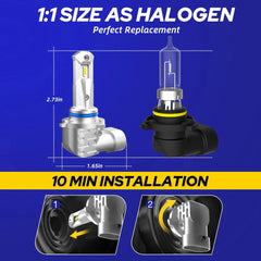 AUTOONE 2PCS 9006 hb4 LED Headlight Bulbs High Low Beam Super White 40000LM EOA 6B93BC-57
