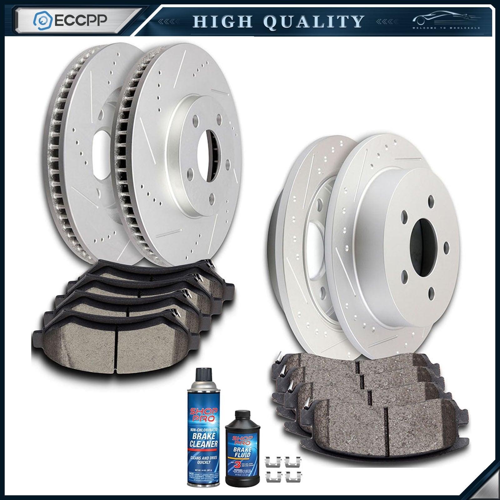 Ceramic Brake Pads And Rotors Front Rear For Chevy Impala Oldsmobile Intrigue KOEEP