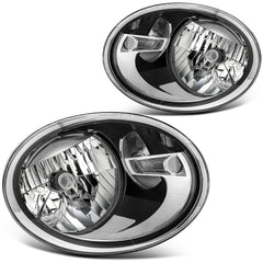 ECCPP Headlights Assembly For Volkswagen Beetle 1.8L 2.0L 2012-2019 Pair Black 6B93BC-57