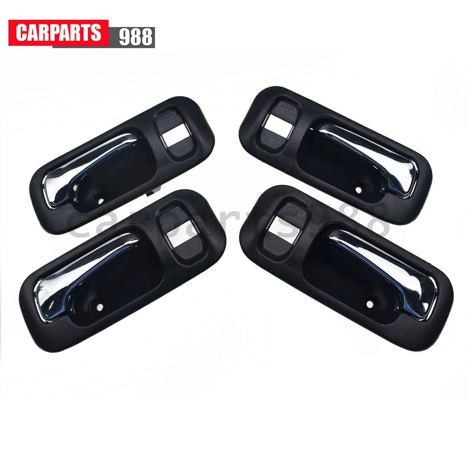 Inside Door Handle Front / Rear LH / RH for Honda CRV 1997-2001 Black & Chrome 6B93BC-57