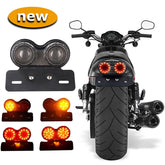 LED Tail Light Dual Turn Signal Brake License Plate Lamp for Harley Softail Dyna
