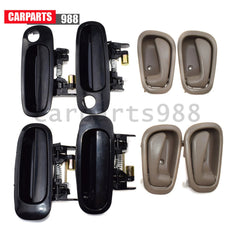 Black Outside +Beige Inside Door HandleFront Rear for 98-02 Toyota Corolla Prizm 6B93BC-57