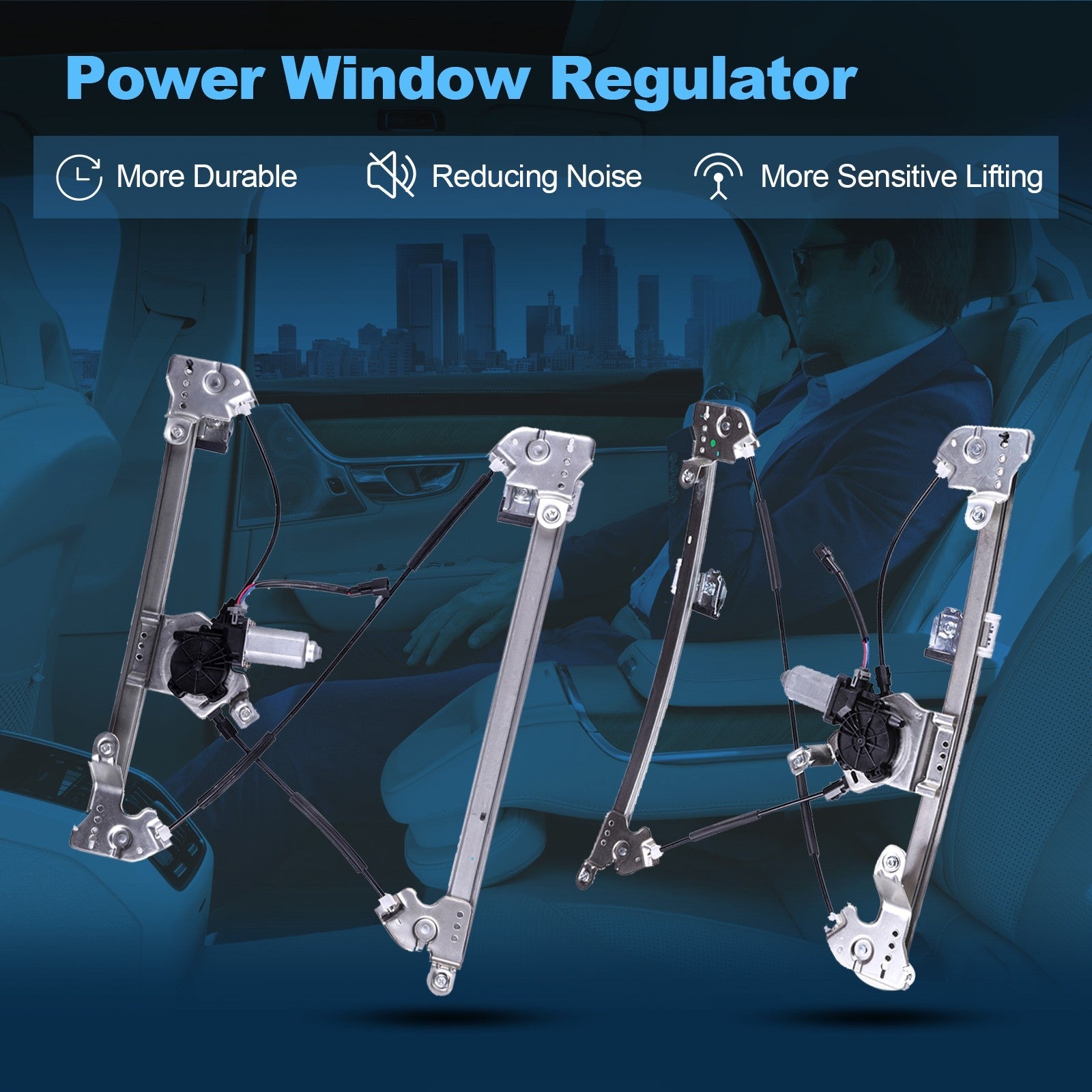 For 2006-2008 Lincoln Mark LT Front LH RH Power Window Regulator With Motor 6B93BC-57