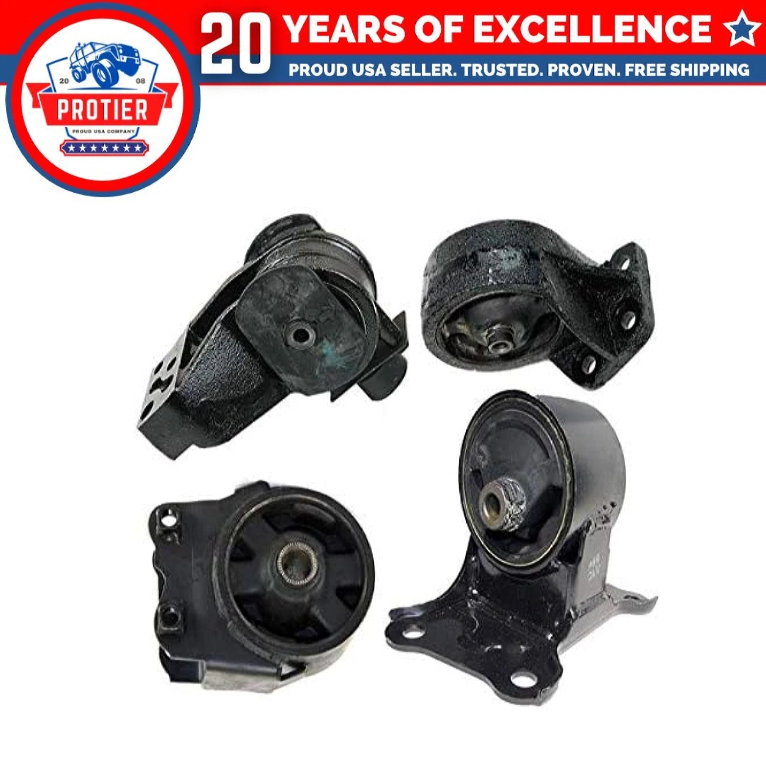 Fits 1999-2001 Hyundai Sonata 2.5L MANUAL Motor & Trans Mount Set 4pcs : A7100, 6B93BC-57
