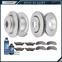 Ceramic Brake Pads And Rotors Front Rear For 2012 2013 2014-2017 Ford F-150