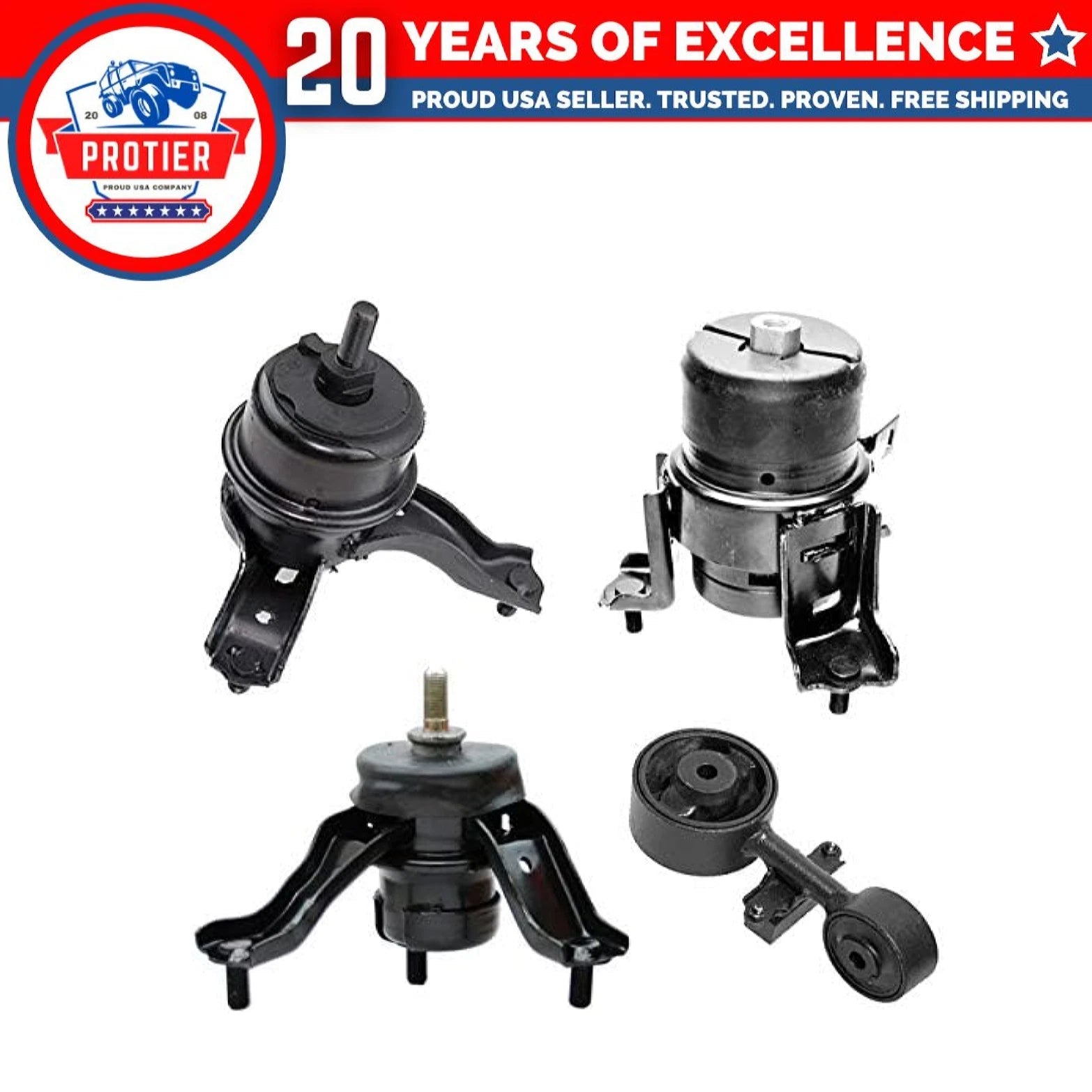 Fits 2007-2009 Toyota Camry 2.4L GAS MANUAL Engine Motor & Trans Mount Set : 6B93BC-57