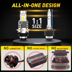 AUXITO D4S D4R LED Headlight Bulbs 6500K Super White HID Xenon Conversion Q16 EA AUXITO