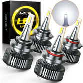 4x AUXITO 9005 9006 Combo LED Headlight Bulbs High Low Beam Kit Extremely White AUXITO