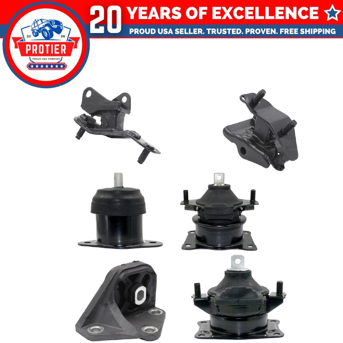 Motor & Trans Mount 6PCS Set Fit 2003-2007 Honda Accord 2.4L for Auto Trans 6B93BC-57