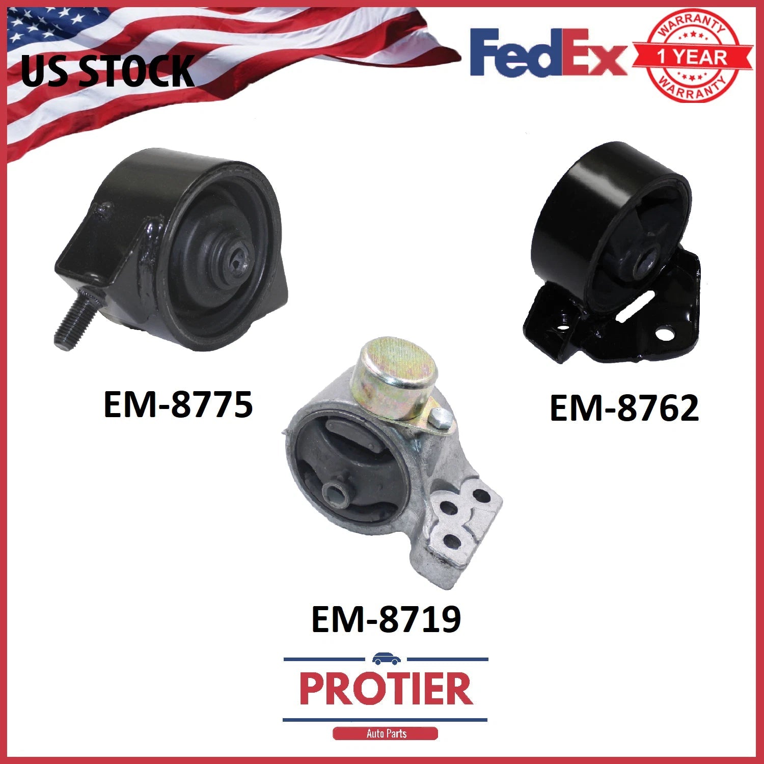 ENGINE MOTOR MOUNT SET FOR 1999-2000 HYUNDAI ELANTRA 2.0L MANUAL TRANS. 6B93BC-57