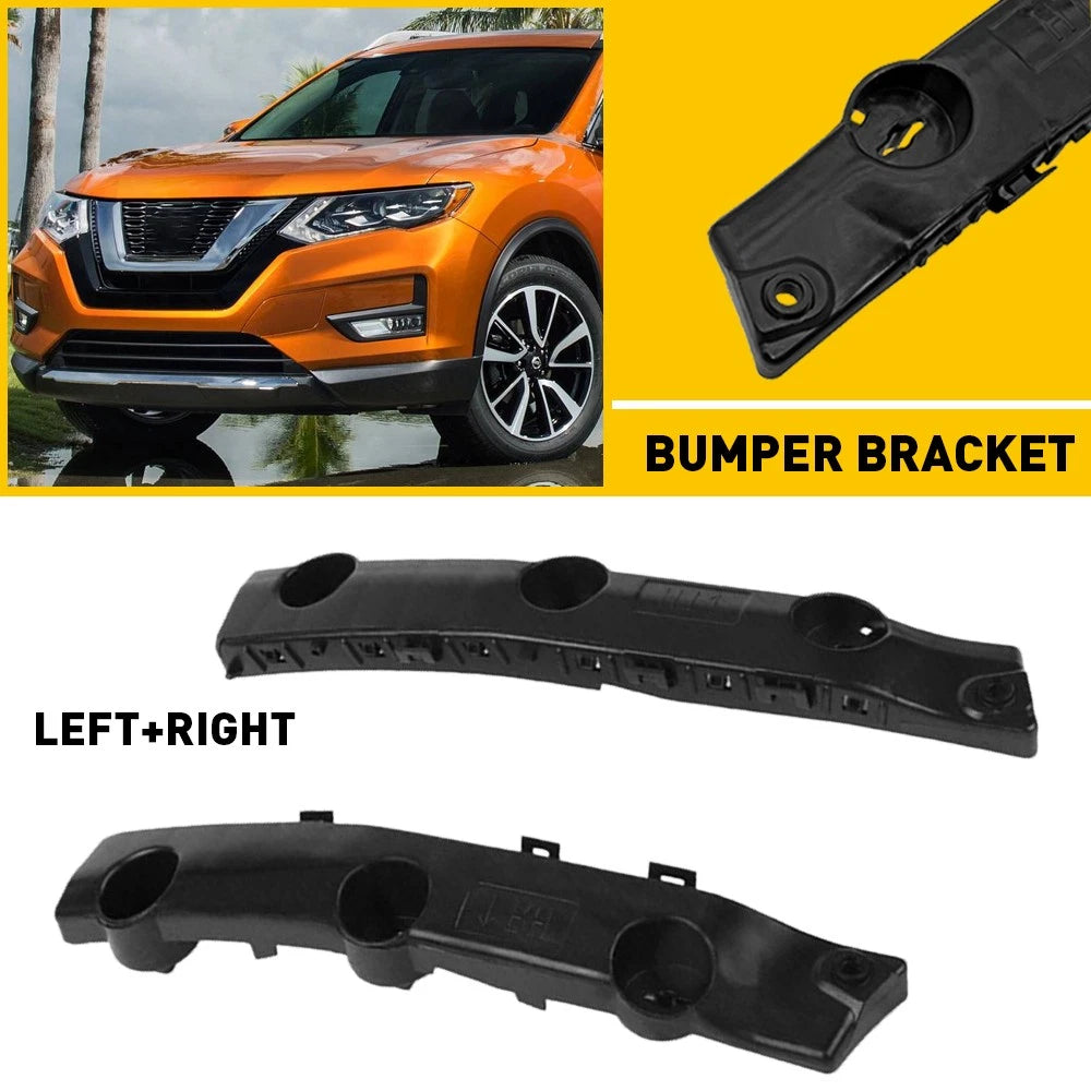 Bumper Bracket For 2014-2019 Nissan Rogue Set of 2 Front Left Right Side Black 6B93BC-57