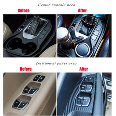 Interior Center Console Carbon Fiber Molding Sticker Decals For Hyundai Santa fe