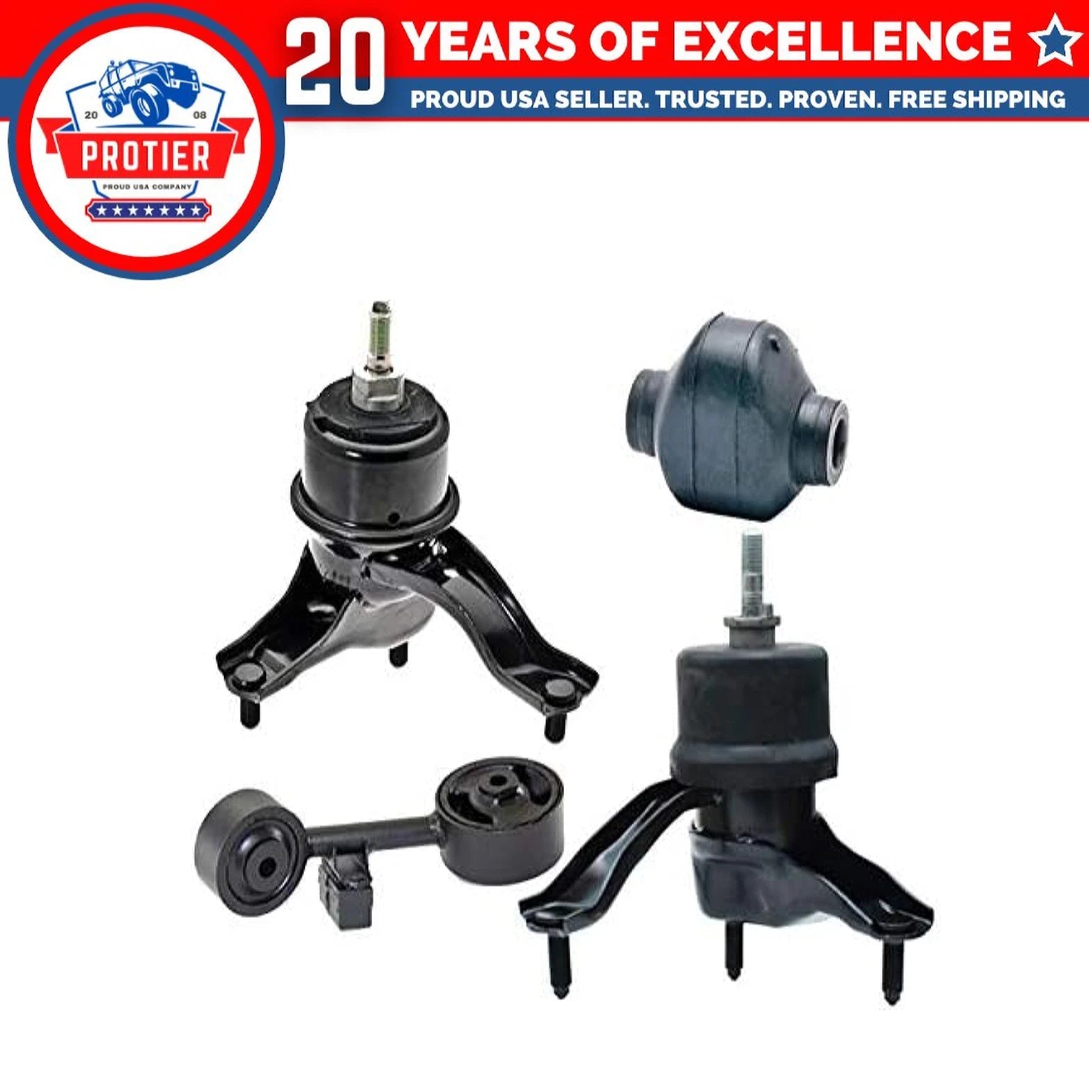 Fits 2005-2007 Toyota Highlander 3.3L Except Hybrid Motor & Trans Mount Set 4pc 6B93BC-57