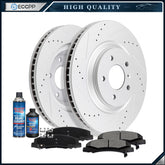 Front Brake Rotors Ceramic Pad For 2008-2009 Buick Allure 2006-2011 Cadillac DTS