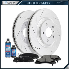 Front Brake Rotors Ceramic Pad For 2008-2009 Buick Allure 2006-2011 Cadillac DTS