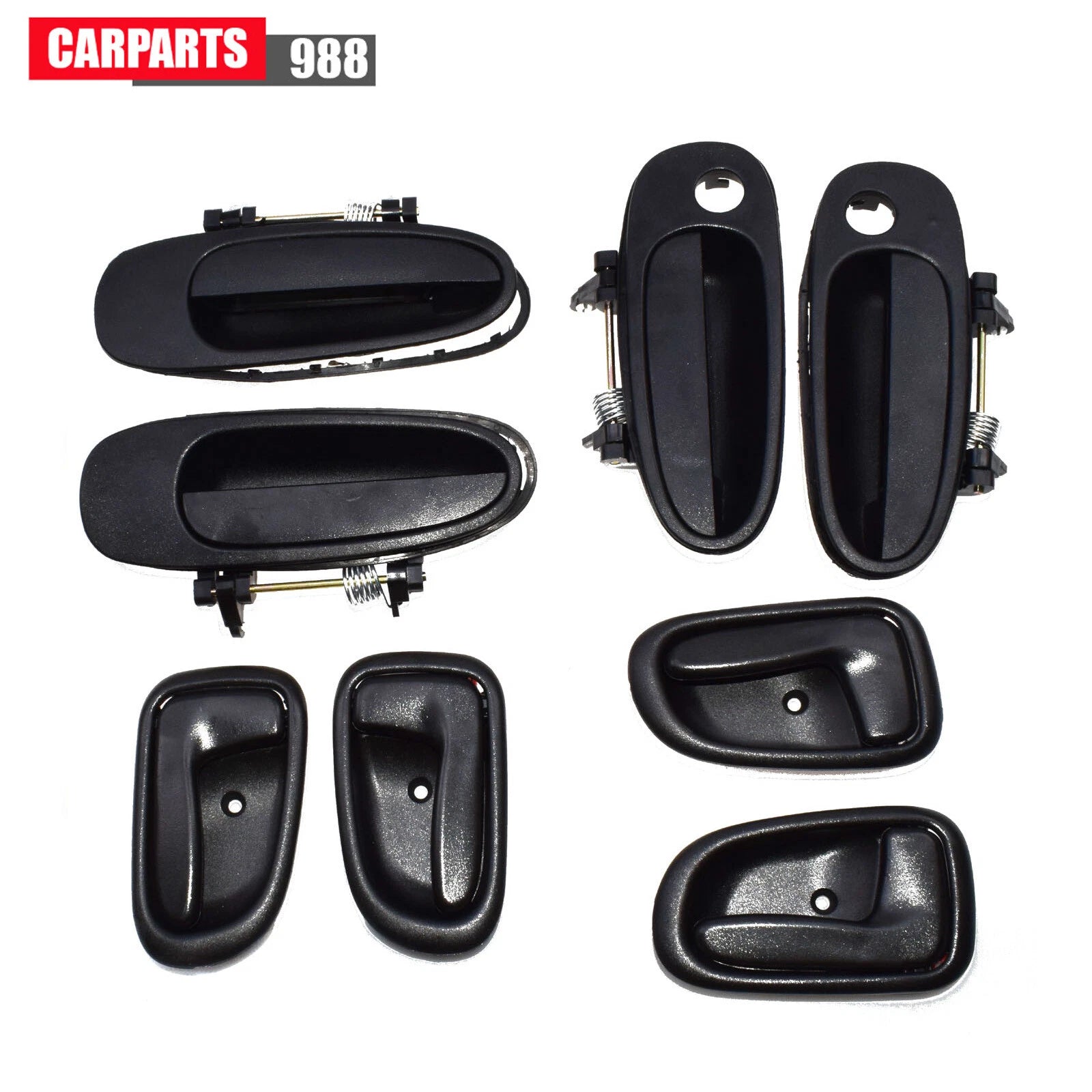 8Pcs Outside Inside Black Door Handles For Toyota Corolla Geo Prizm 1993-1997 6B93BC-57