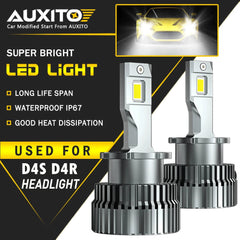 AUXITO D4S D4R LED Headlight Bulbs 6000K Super White HID Xenon Conversion Kit EA AUXITO
