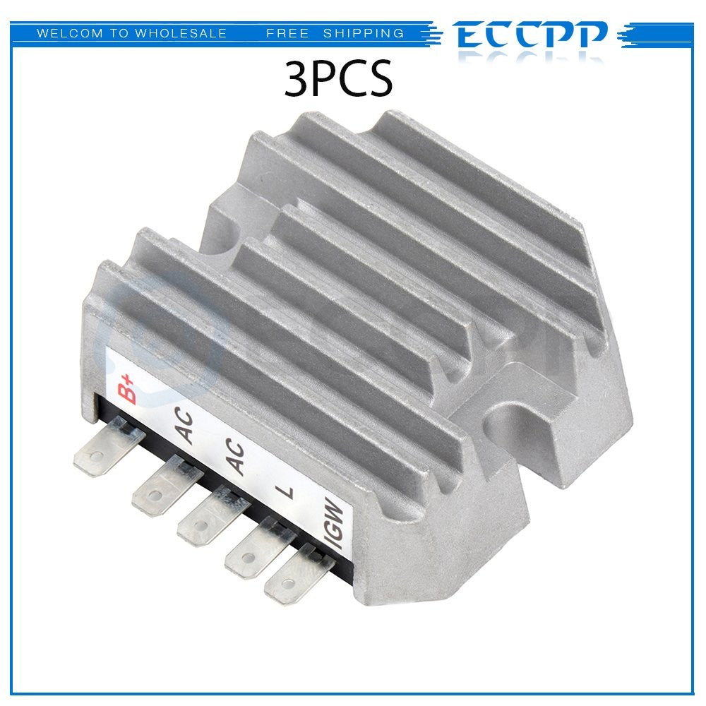 ECCPP 3Pc Regulator Rectifier For John Deere Skid Steer Loader 375 3375 w/Yanmar 6B93BC-57