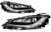 Pair Kit Halogen Headlights Assembly For 2015-2017 Chrysler 200 2.4L 3.6L Black 6B93BC-57