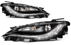 Pair Kit Halogen Headlights Assembly For 2015-2017 Chrysler 200 2.4L 3.6L Black 6B93BC-57