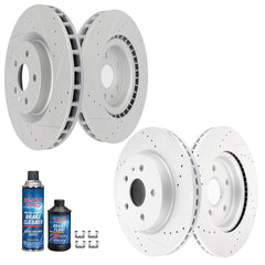 Front & Rear Brake Rotors Ceramic Pads Drilled Slotted For 2012-2013 Buick Regal