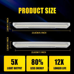 Clear White LED Wheel Fender Side Lights For 2020-2023 GMC Sierra 2500HD 3500HD 6B93BC-57