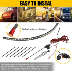 LED Under Truck Hood Engine Bay Light Strip +Switch Control Universal Car Repair 6B93BC-57