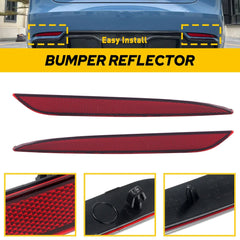 Fits 2017-2023 Model Tesla 3 Rear Bumper Reflector Lights Cover LH+RH Red AUXITO AUXITO