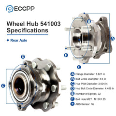 1Pc Wheel Hub Bearing Rear For Nissan Pathfinder | For Armada Mexico Built Only 6B93BC-57