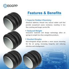 4PCS W01-358-8033 Air Suspension Bag Spring For Goodyear 3B12-312 Hendrickson 6B93BC-57
