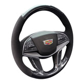 Carbon Fiber&Suede Leather Steering Wheel Hand-stitch on Cover For Cadillac XT5