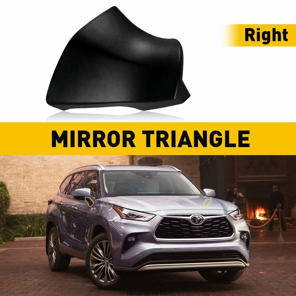 Black Side Right Mirror Triangle Base Cover For Toyota Highlander 2020 2021 2022 6B93BC-57