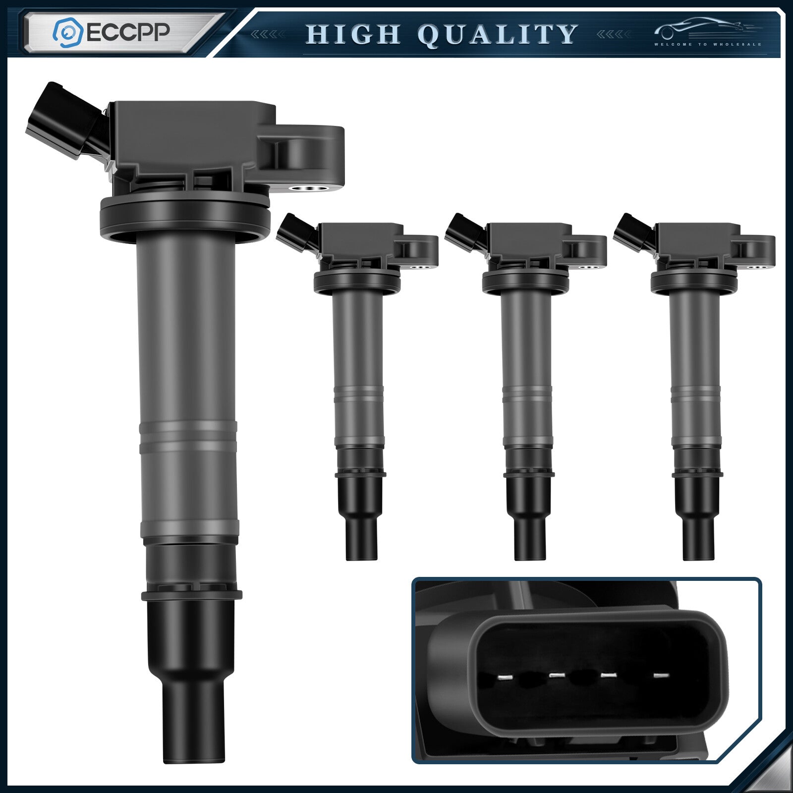ECCPP 4 Ignition Coils For 2007-2011 Toyota Camry 2009-2012 Toyota Matrix 2.4L ECCPP