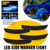 For 2015-23 Dodge Charger Blue Front Rear LED Side Marker Light Smoked Dynamic A 6B93BC-57