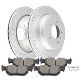 Rear Brake Rotors And Metallic Pads For 2013-15 BMW X1 xDrive28i sDrive28i 2.0L 6B93BC-57